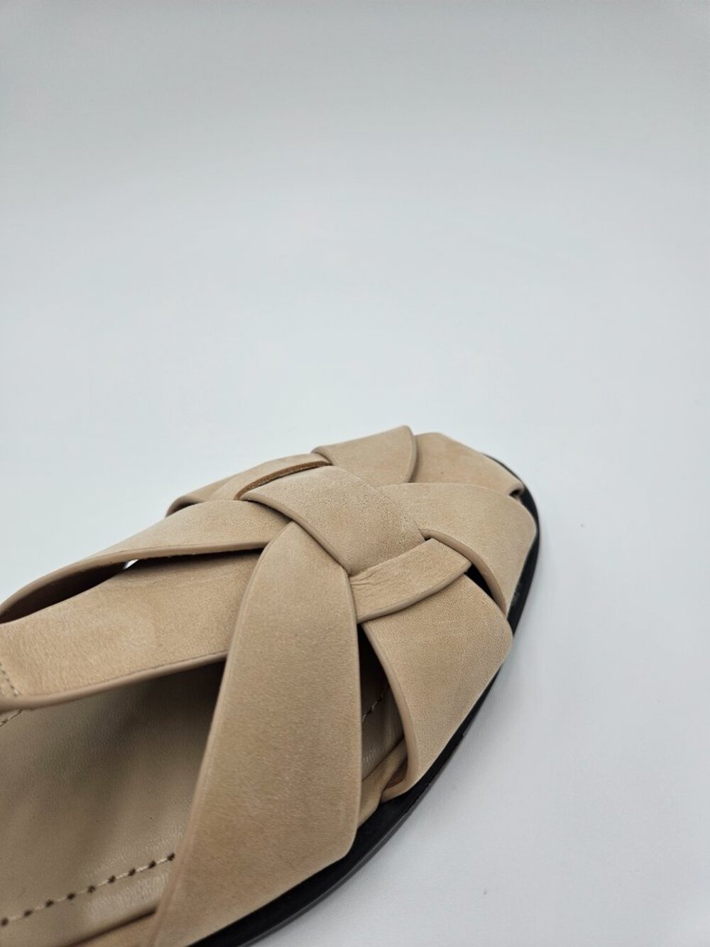NWT + Dust Bag ZARA Leather Cage Fisherman Sandals | Sandy Brown | Size 7.5 - Picture 4 of 12